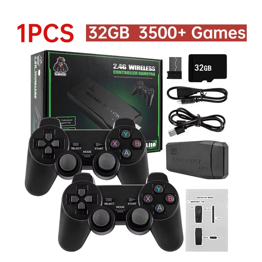 M8/M8 PRO Video Game Console 4K HD 20000+ Games 2.4G Wireless Controller Retro TV Game Stick Handheld Game Player Christmas Gift