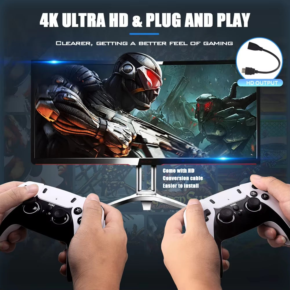 M8/M8 PRO Video Game Console 4K HD 20000+ Games 2.4G Wireless Controller Retro TV Game Stick Handheld Game Player Christmas Gift