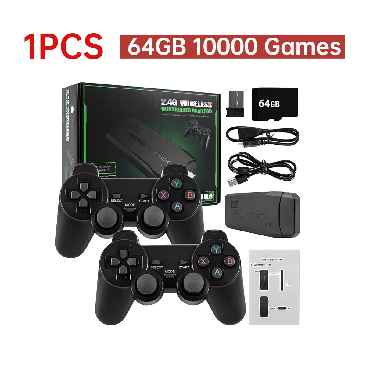 M8/M8 PRO Video Game Console 4K HD 20000+ Games 2.4G Wireless Controller Retro TV Game Stick Handheld Game Player Christmas Gift